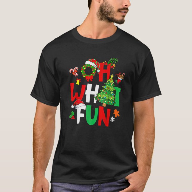 Oh What Fun Christmas Shirt With Wreath And Tree X (Front)