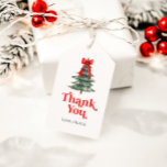 Oh What Fun Christmas Tree 1st Birthday Gift Tags<br><div class="desc">Oh What Fun it is to be one 1st birthday favour tags with Christmas tree and red bow.</div>