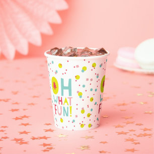 Oh What Fun Christmas Tree Colourful Confetti Dots Paper Cups