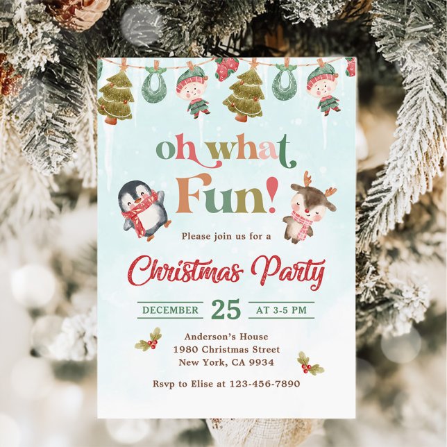 Oh What Fun Christmas Winter Party Invitation (Creator Uploaded)