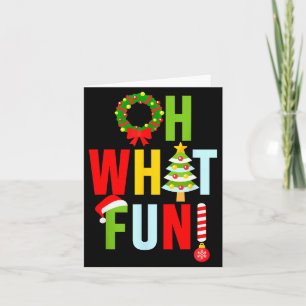 Oh What Fun Christmas With Wreath And Tree Card