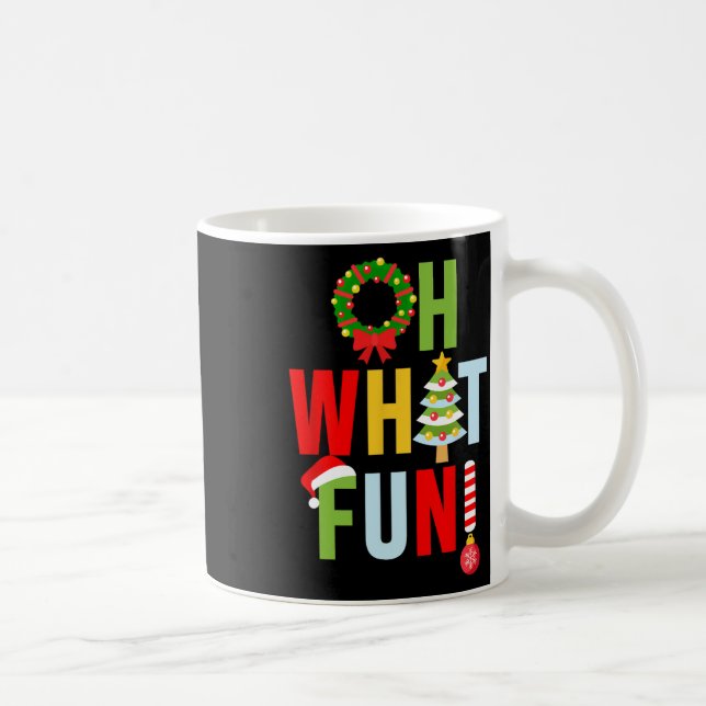 Oh What Fun Christmas With Wreath And Tree  Coffee Mug (Right)