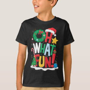Oh What Fun Christmas With Wreath And Tree T-Shirt