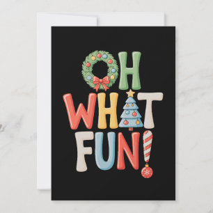 Oh What Fun Christmas Xmas Family Holiday Season Card