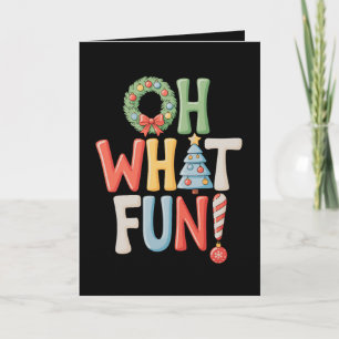 Oh What Fun Christmas Xmas Family Holiday Season Card