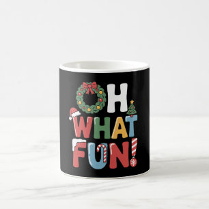 Oh What Fun Christmas Xmas Snow Tree Hat Holiday Coffee Mug