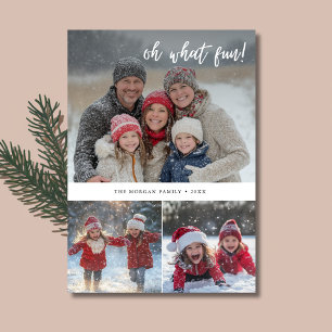 Oh What Fun Family Christmas Greetings Photo Holiday Card