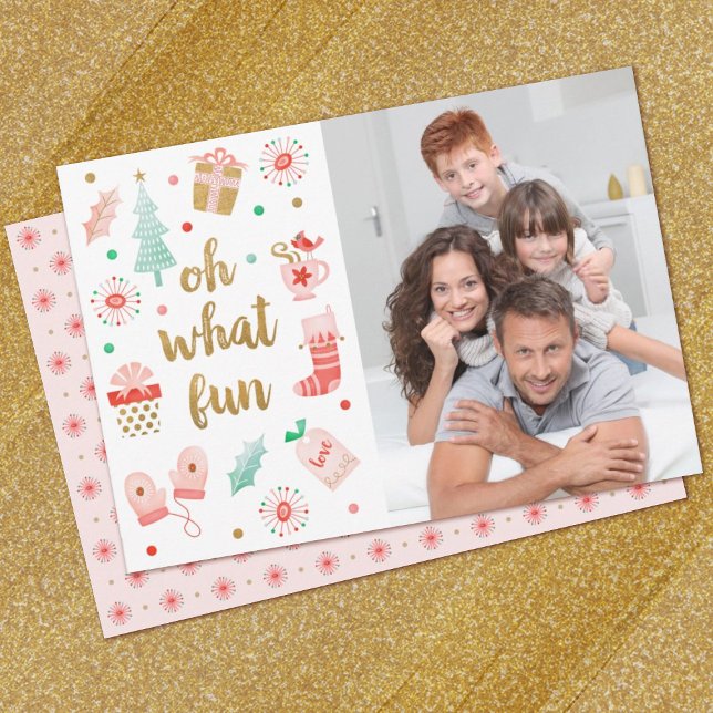Oh What Fun Family Christmas Photo Card (Creator Uploaded)