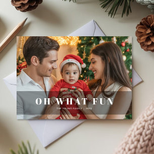 Oh What Fun Family Typography Holiday Card  