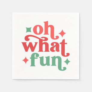 Oh What Fun - Festive Holiday Typography Napkin