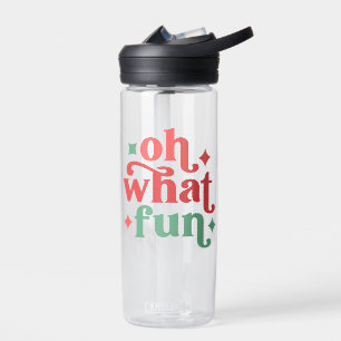 Oh What Fun - Festive Holiday Typography Water Bottle