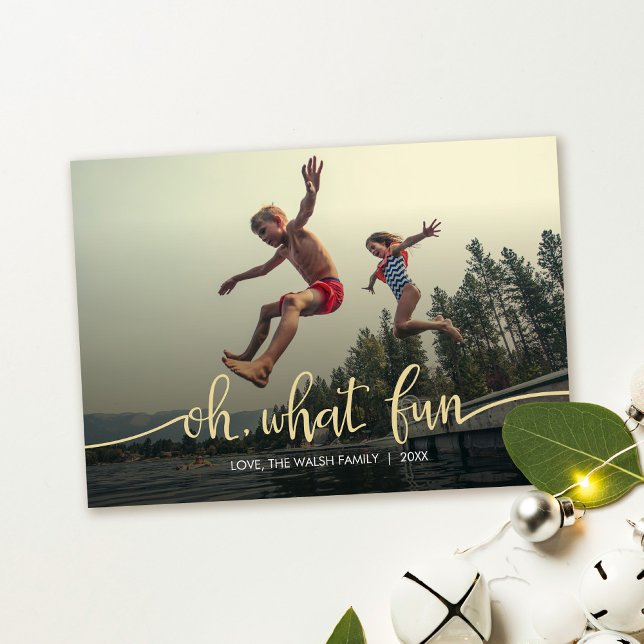 Oh, What Fun! Flat Holiday Photo Card (Oh, What Fun holiday card)