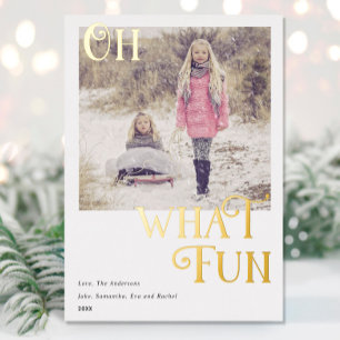 Oh What Fun Gold Foil White Christmas photo
