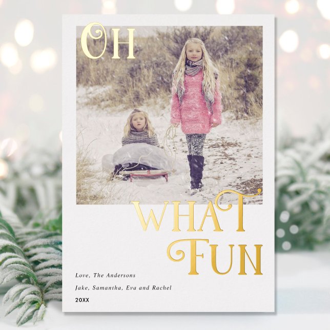 Oh What Fun Gold Foil White Christmas photo (Creator Uploaded)