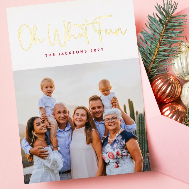 Oh What Fun GOLD Pressed Christmas White Photo (Creator Uploaded)