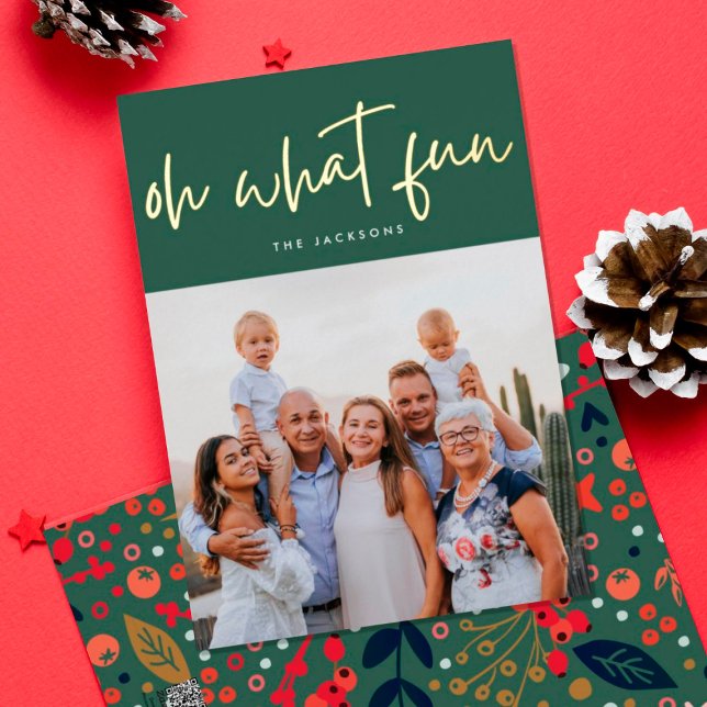 Oh What Fun GOLD Pressed | Green | Christmas Photo (Creator Uploaded)