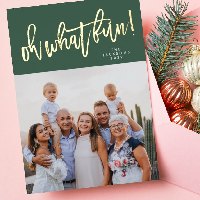 Oh What Fun GOLD Pressed | Green | Christmas Photo (Creator Uploaded)