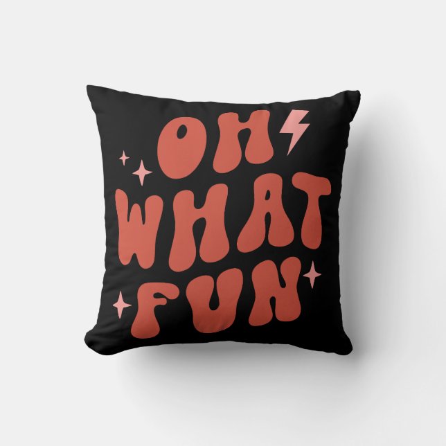 Oh What Fun Groovy Retro Cushion (Front)