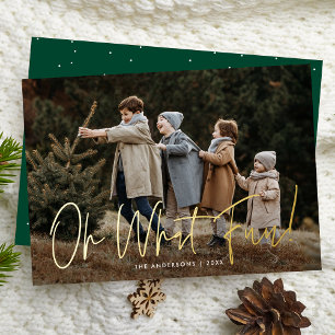 Oh What Fun Handwritten Script Green Photo