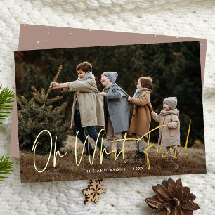 Oh What Fun Handwritten Script Rose Taupe Photo