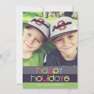 Oh What Fun Happy Holidays Card 5x7 Flat