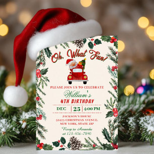 Oh What Fun Holiday Party Christmas Santa Birthday Invitation