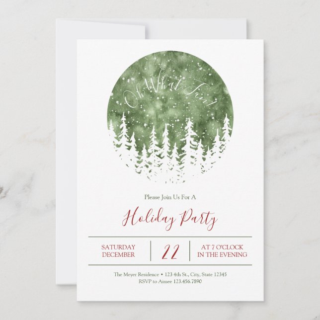 Oh What Fun Holiday Party Invitation (Front)