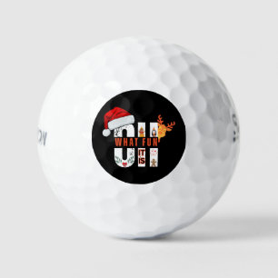 Oh What Fun It Is Christmas Holiday Reindeer Art Golf Balls