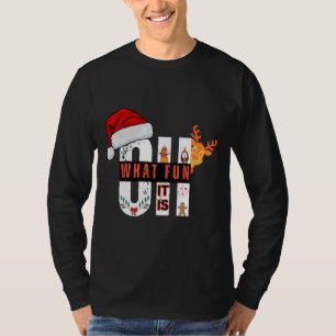 Oh What Fun It Is Christmas Holiday Reindeer Art T-Shirt