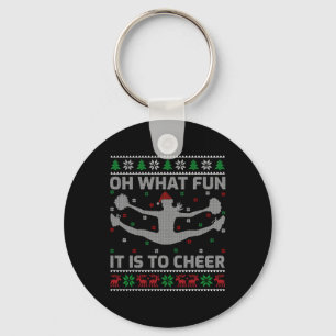 Oh What Fun It Is To Cheer Ugly Cheerleading Chris Key Ring