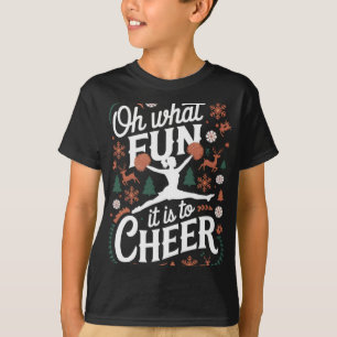 Oh What Fun It Is To Cheer Ugly Cheerleading Xmas T-Shirt