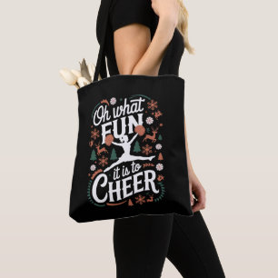 Oh What Fun It Is To Cheer Ugly Cheerleading Xmas Tote Bag