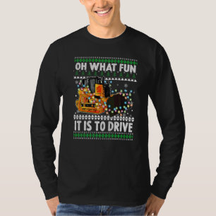 Oh What Fun It Is To Drive Christmas Humour Bulldo T-Shirt
