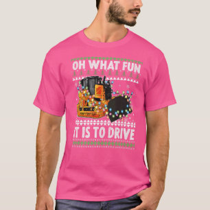Oh What Fun It Is To Drive Christmas Humour Bulldo T-Shirt