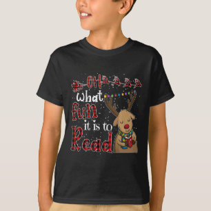 Oh What Fun It Is To Read Christmas Cute Reindeer T-Shirt
