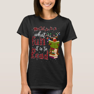 Oh What Fun It Is To Read Christmas Cute Reindeer T-Shirt