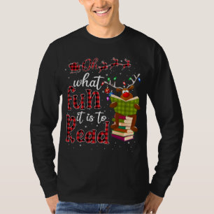Oh What Fun It Is To Read Christmas Cute Reindeer T-Shirt
