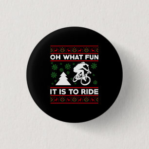 Oh What Fun It Is To Ride Bicycle Christmas 3 Cm Round Badge