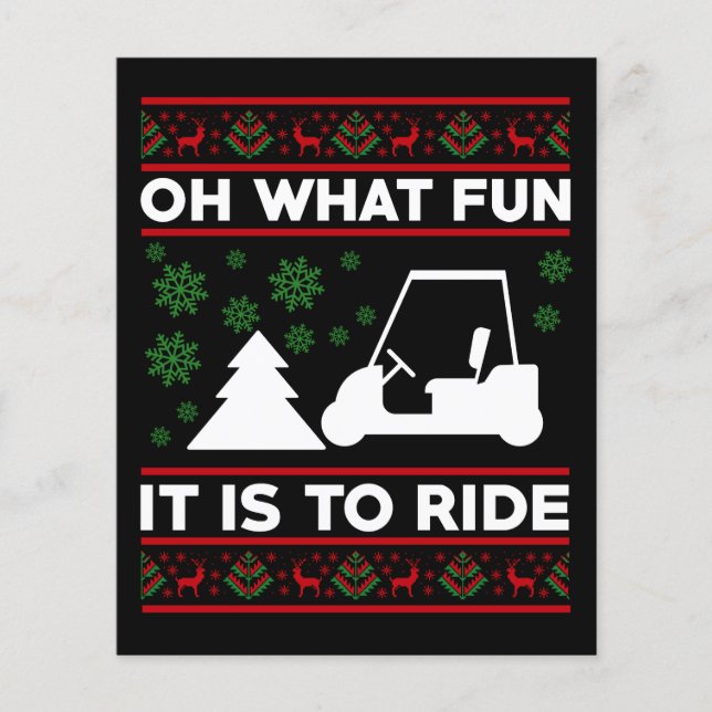 Oh What Fun It Is To Ride Golf Cart Christmas (Front)