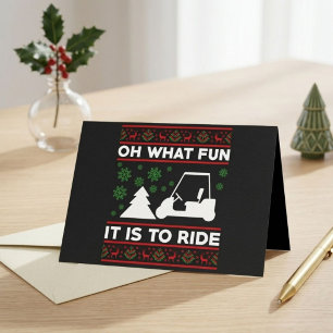 Oh What Fun It Is To Ride Golf Cart Christmas Thank You Card