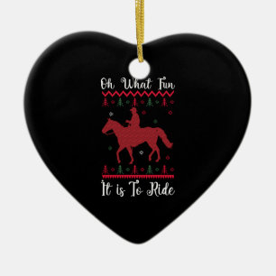 Oh What Fun It Is To Ride Horse Christmas Ceramic Tree Decoration