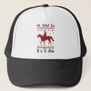 Oh What Fun It Is To Ride Horse Christmas Trucker Hat