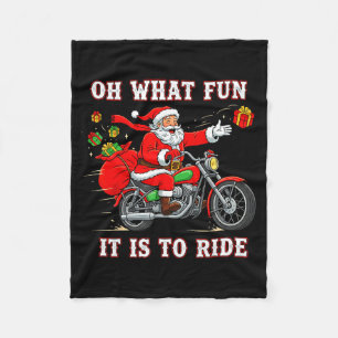 Oh What Fun It Is To Ride Motorcycle Biker Funny S Fleece Blanket