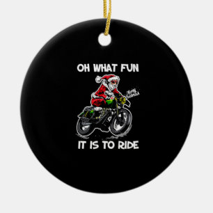 Oh What Fun It Is To Ride Motorcycle Christmas Paj Ceramic Tree Decoration
