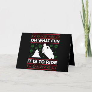 Oh What Fun It Is To Ride Motorcycle Dirt Bike Thank You Card