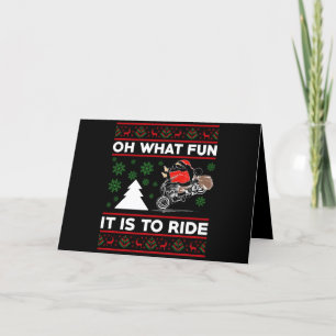Oh What Fun It Is To Ride Santa Motocross Dirt Bik Thank You Card
