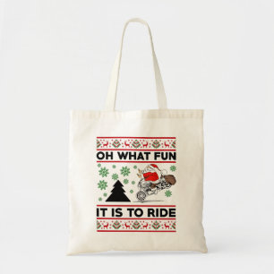 Oh What Fun It Is To Ride Santa Motocross Dirt Bik Tote Bag