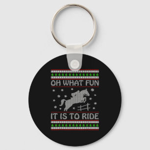 Oh What Fun It Is To Ride Ugly Christmas Horse Lov Key Ring