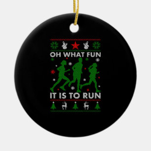 Oh What Fun It Is To Run Ceramic Tree Decoration