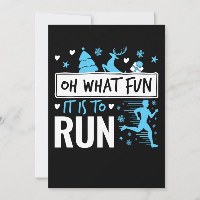 Oh What Fun It Is to Run Christmas Runner Running Holiday Card (Front)